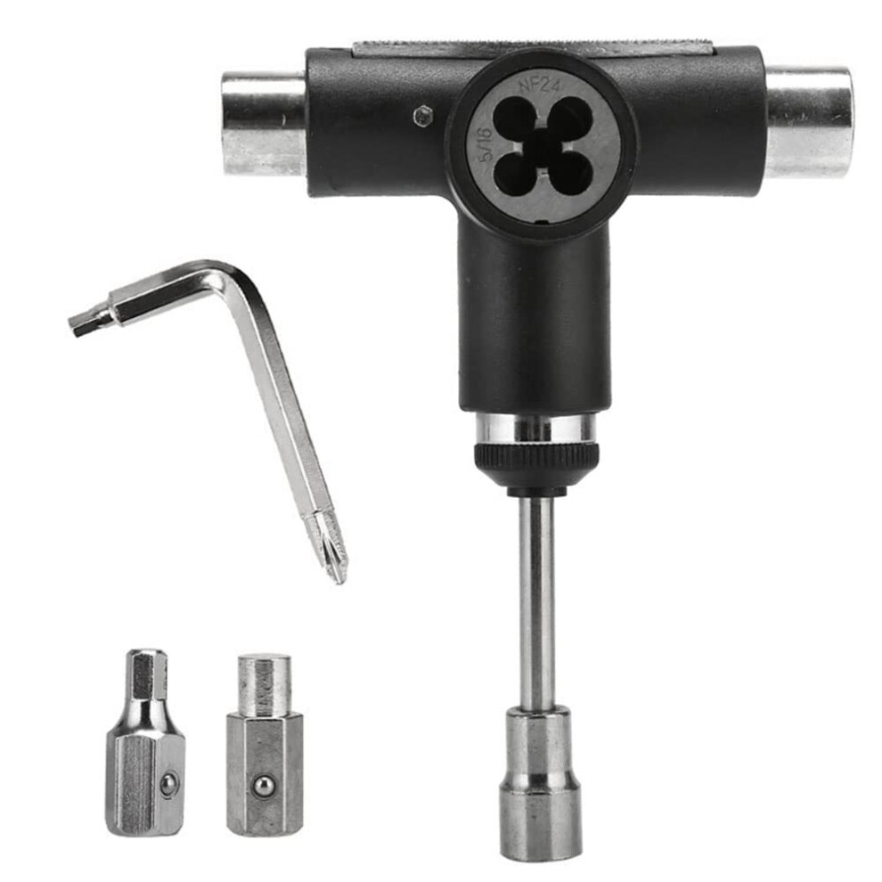 Skateboard Tool T-Wrench For Roller Skates, Scooters, Longboards, And Fish Boards - Adjustable Spanner And Screwdriver 9084446876123