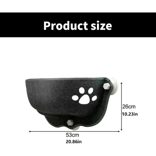 Cats Window Perch Pet Bed Dark Gray Suction Cup Mounted Hammock Space Saving Cat Sleeping Resting Bed for Indoor Use 1