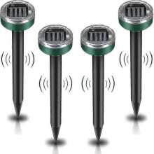 Solar Mole Repeller, 4 Pieces Ultrasonic Pest Repeller - Mole Control with Ip65 Waterproof, Mole Repellent Garden Mole Repeller