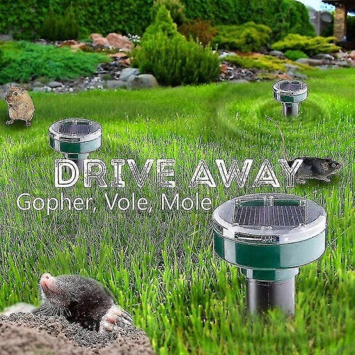 Solar Mole Repeller, 4 Pieces Ultrasonic Pest Repeller - Mole Control with Ip65 Waterproof, Mole Repellent Garden Mole Repeller 1