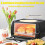 Electric Multi-Function Oven 2100W with Temperature Control, Visual Glass, Hot Top Plate for Home Kitchen Baking and Grilling 2