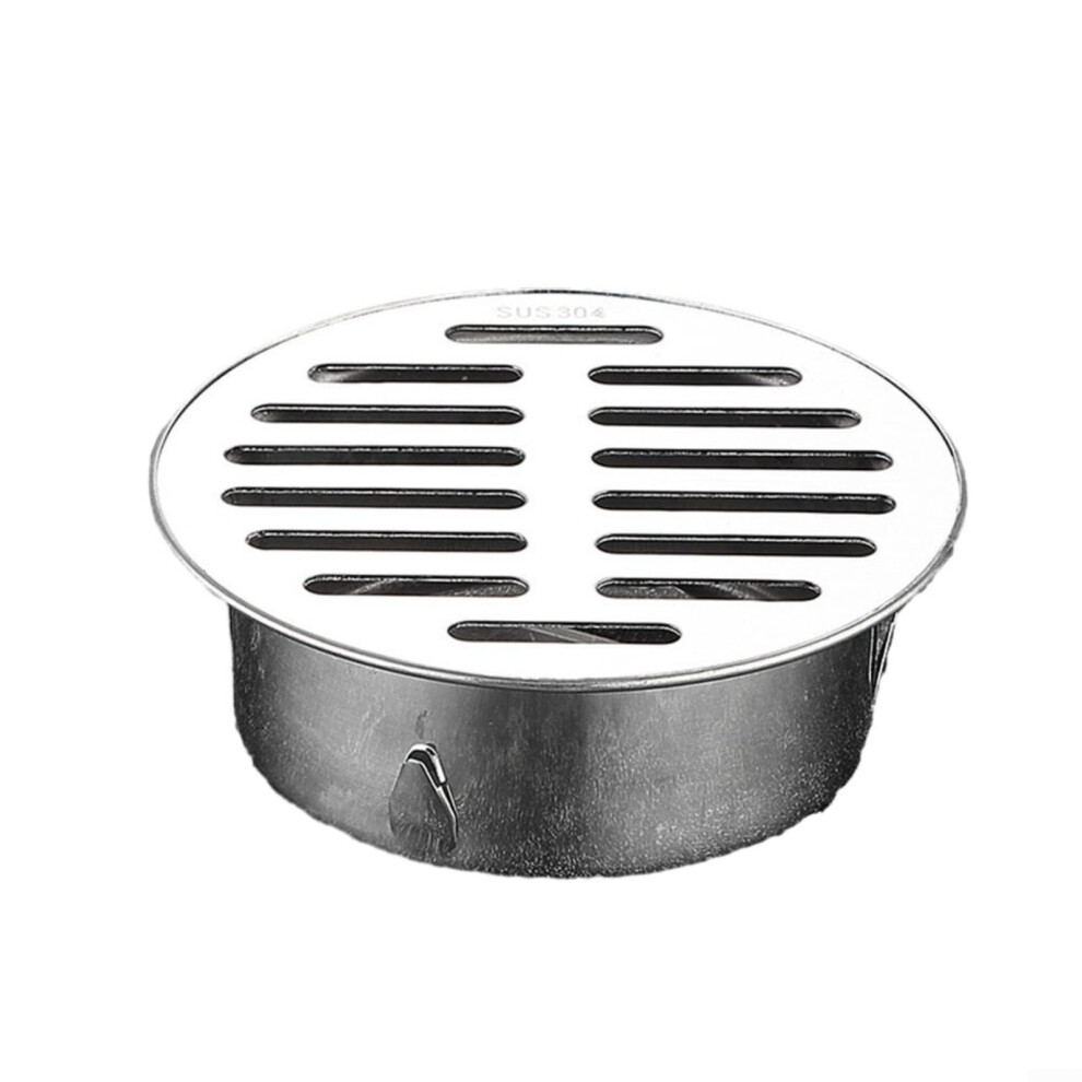 Floor Drain, Round Stainless Steel 110Mm Floor Drain Cover, Anti-Blocking Drain For Outdoor Balcony And Yard Use 9084446876598
