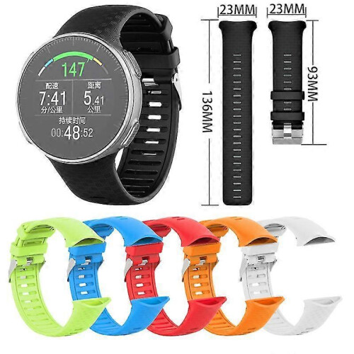 (Red) Replacement Silicone Soft Watchband Smart Watch Wrist Strap for Polar Vantage V 1