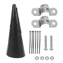 2Pcs Black Wrap-Around Squirrel Baffle for Pole Protection, Durable Squirrel Guard, Adjustable Size, Easy Installation
