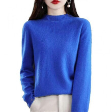(M, Blue) Cashmere Sweater For Women 100% Cashmere Lightweight Long Sleeve Crew Neck Knitted Sweater