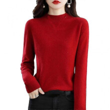 (XL, red wine) Cashmere Sweater For Women 100% Cashmere Lightweight Long Sleeve Crew Neck Knitted Sweater