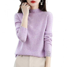 (XL, Purple) Cashmere Sweater For Women 100% Cashmere Lightweight Long Sleeve Crew Neck Knitted Sweater
