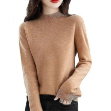 (M, Kamel) Cashmere Sweater For Women 100% Cashmere Lightweight Long Sleeve Crew Neck Knitted Sweater