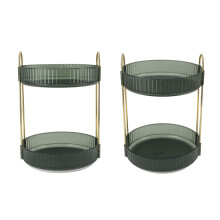 2-Tier 360 drehbarer Make-up-Organizer Grün