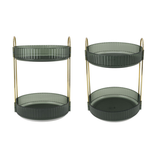 2-Tier 360 drehbarer Make-up-Organizer Grün