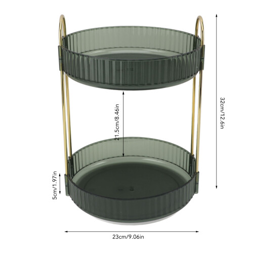 2-Tier 360 drehbarer Make-up-Organizer Grün 1