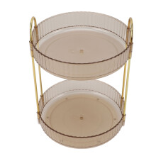 2-stufiger 360 drehbarer Schmink-Organizer-Ständer, Gelb