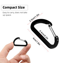Clip en aluminium en forme de D 40,42,5 cm or/noir/bleu