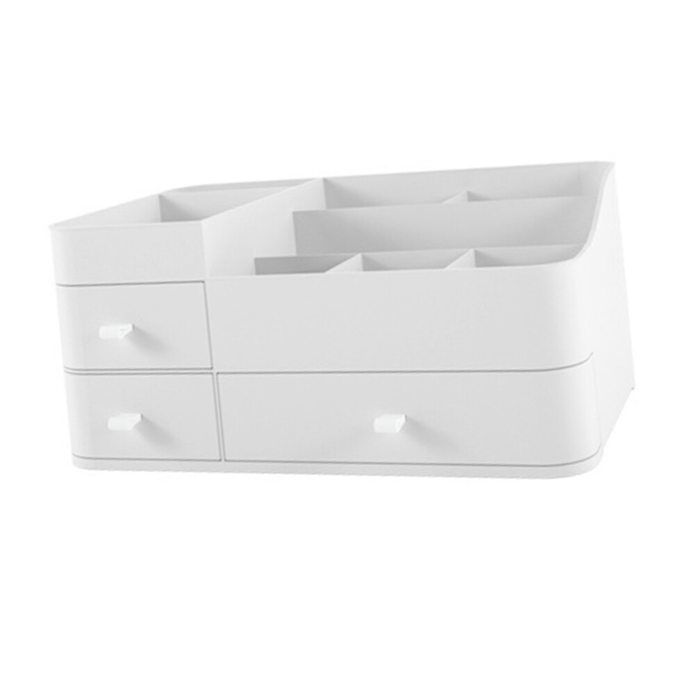 Waterproof Plastic Cosmetic Organizer with Drawers, White, 34x21.6x15.2cm-image-OPC-PKFGW5P-NEW