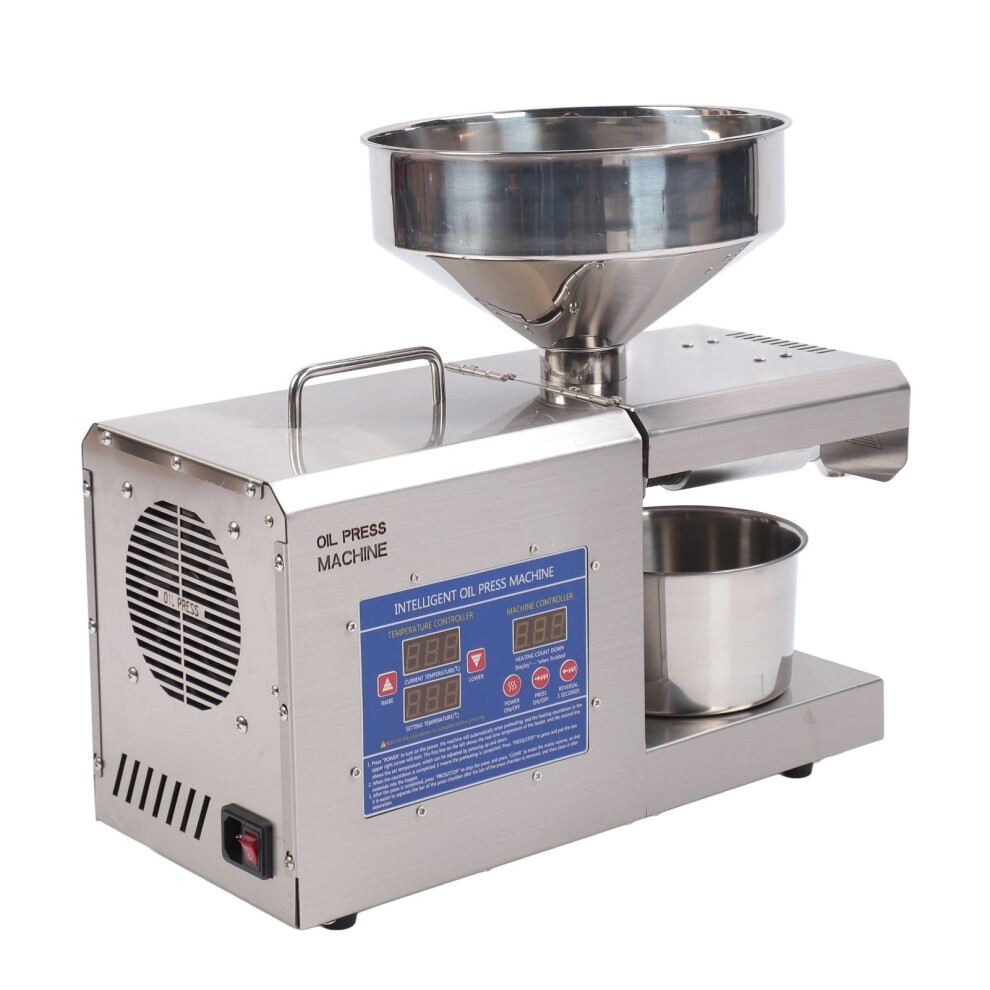 Commercial Stainless Steel Oil Press Machine 8L Hopper 1.2kWh-image-OPC-PKFGZSP-NEW