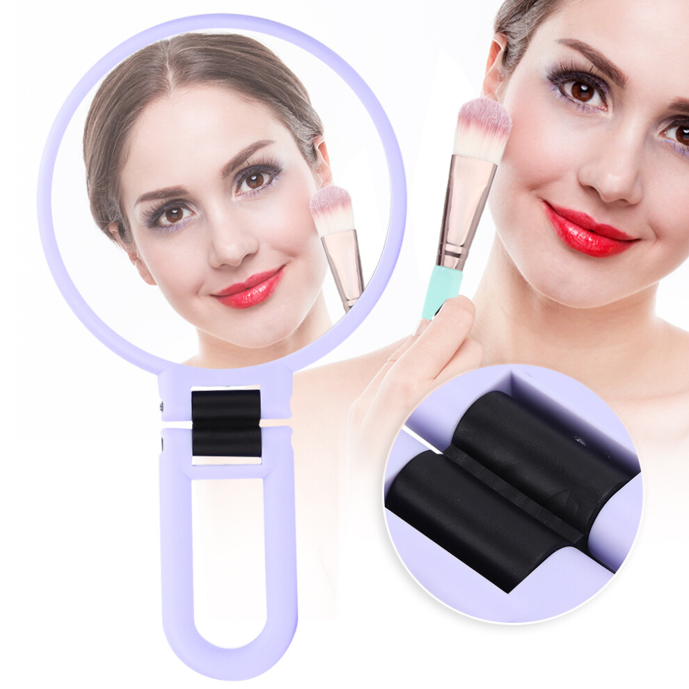 Purple Portable 5X Magnifying Folding Cosmetic Mirror, 12Cm