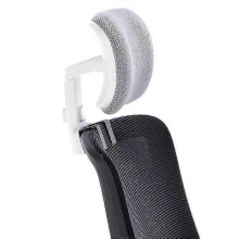 (silver gray and white) Office Chair Headrest Attachment Universal Head Support Cushion Upholstered Adjustable Height Angle