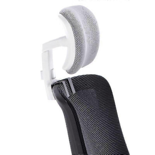 (silver gray and white) Office Chair Headrest Attachment Universal Head Support Cushion Upholstered Adjustable Height Angle