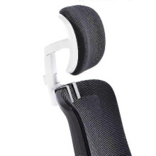 (Black and white) Office Chair Headrest Attachment Universal Head Support Cushion Upholstered Adjustable Height Angle
