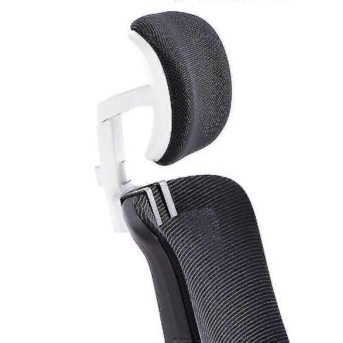 (Black and white) Office Chair Headrest Attachment Universal Head Support Cushion Upholstered Adjustable Height Angle