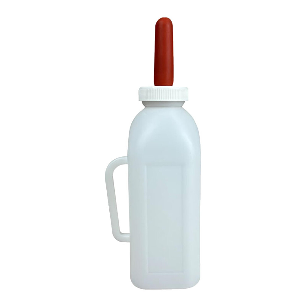 Calf Feeding Bottle 2 Liter Long Mouth Model - Soft Nipple Goat and Lamb Milk Feeder for Cattle Nursing