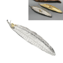 Zinc Alloy Leaf & Snail Incense Burner – 26x5.5x1.5cm Silver