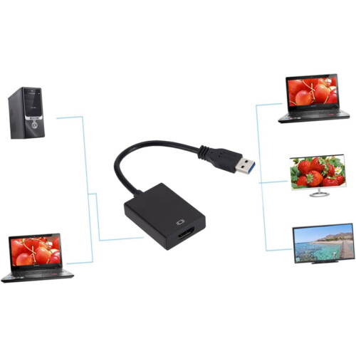 USB to HDMI Adapter Cable Converter for PC Laptop, Supports Audio and Multi-Screen Function, Easy Operation 2