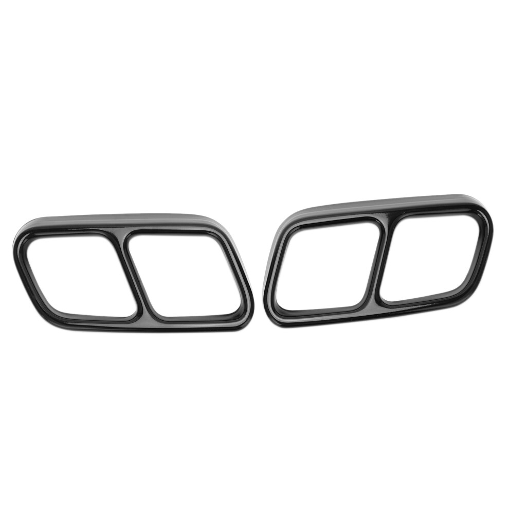 Car Quad Exhaust Tip Trim Stainless Steel Black 8320539145822