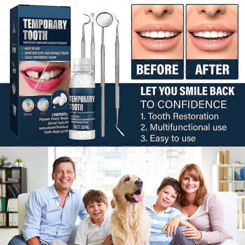 Temporary Tooth Repair Kit Resin Fix Broken False Teeth Fill Gaps Dental Denture 2