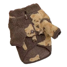 Brauner Bär S Polyester-Plüsch-Hundekleidung - Winter