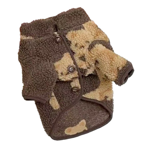 Brauner Bär S Polyester-Plüsch-Hundekleidung - Winter