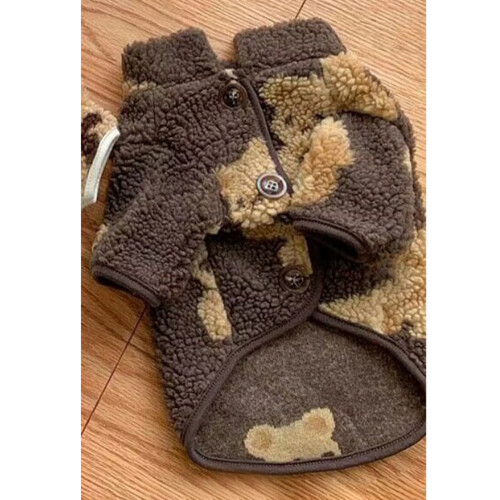 Brauner Bär S Polyester-Plüsch-Hundekleidung - Winter 2