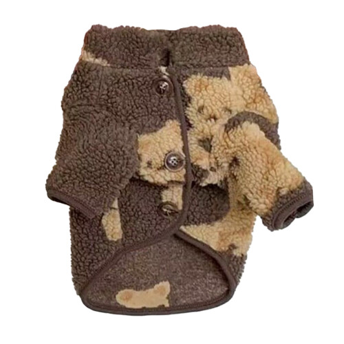 Brauner Bär S Polyester-Plüsch-Hundekleidung - Winter 1
