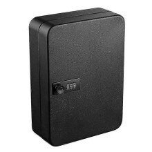 Black Steel Key Cabinet Security Box Wall Mount with Combination Lock And Random Color Key Tags-holds 20 Keys