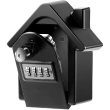 Large Key Safe Wall Mounted with Override Key, Password 4 Digit Security Waterproof Key Lock Box Outdoor Keysafe Outside with Code Combination