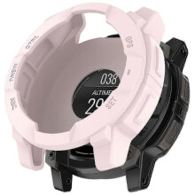 (Light Pink)Garmin Instinct 3 Amoled/solar 45mm Compatible Silicone Protective Covero