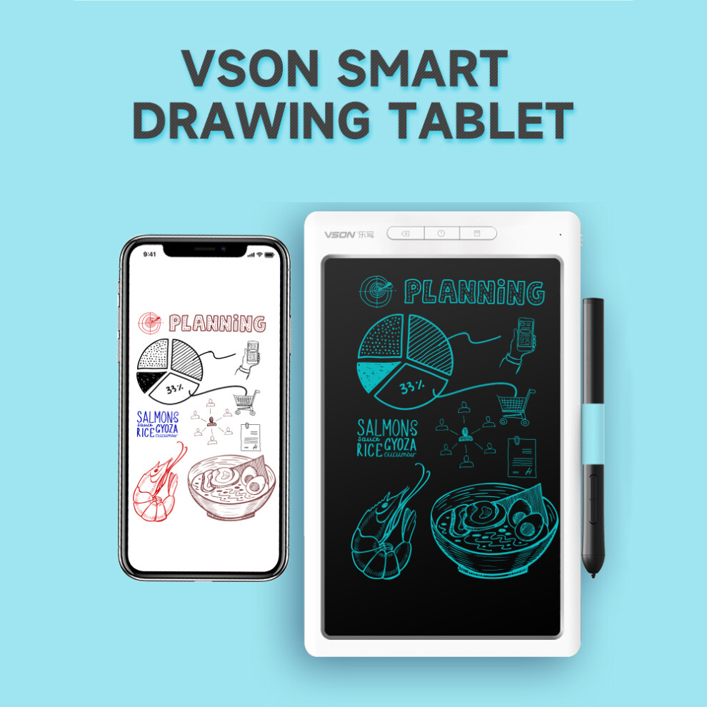 Vson Smart Graphics Tablet Digital Drawing Tablet Grey 8320539147864