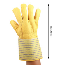 Kälteresistente Kuhhaut-Handschuhe -180C bis -250C wasserdicht, winddicht, 32cm gelb