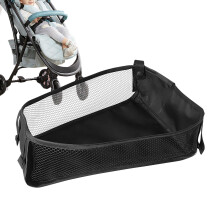 Baby Stroller Storage Basket - Large Capacity Portable Mesh Organizer Bag Attachment for Stroller, Black, Compatible with Most Models