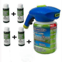 (4pcs X 1Sprayer) Hydro Mousse Liquid Grass Seed Lawn Sprayer Tool with Growth Boosting Formula for Easy Turf and Yard Carel