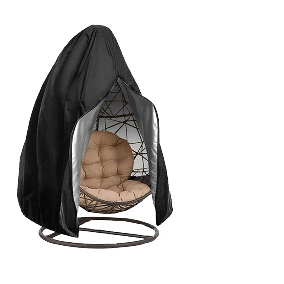 Egg Chair Cover Waterproof Black Patio Swing Protector with Zipper for Wicker Hanging Chairs, 1 Piece-image-OPC-PKFHJ7N-NEW