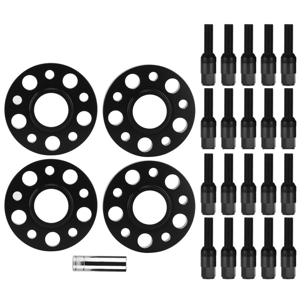 Hub Centric Wheel Spacers Flange Kit 0.6In 0.8In Black 8320539150123