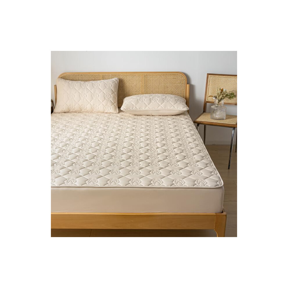 Waterproof Fitted Sheet Quilted Mattress Cover Protector for Twin Full Queen King Size 160x200 Mattress