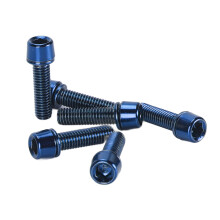 6 piezas de tornillos de aluminio para vástago M5x18mm azul MTB