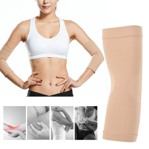 Unisex Elastischer Ellenbogenschutz für Sport, Hautfarbe, Größe M 2