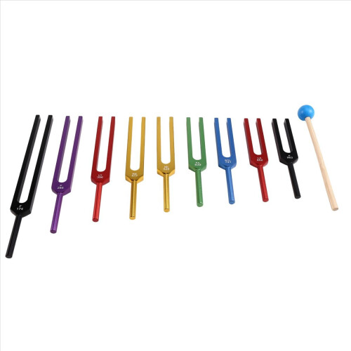 Σετ Τσάκρα Tuning Forks, για Θεραπευτικό Τσάκρα, Ηχοθεραπεία Πολύχρωμη 1