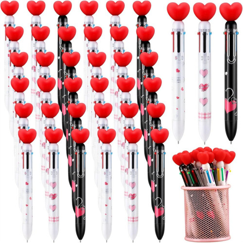 36 bolígrafos con forma de corazón para San Valentín (a granel)