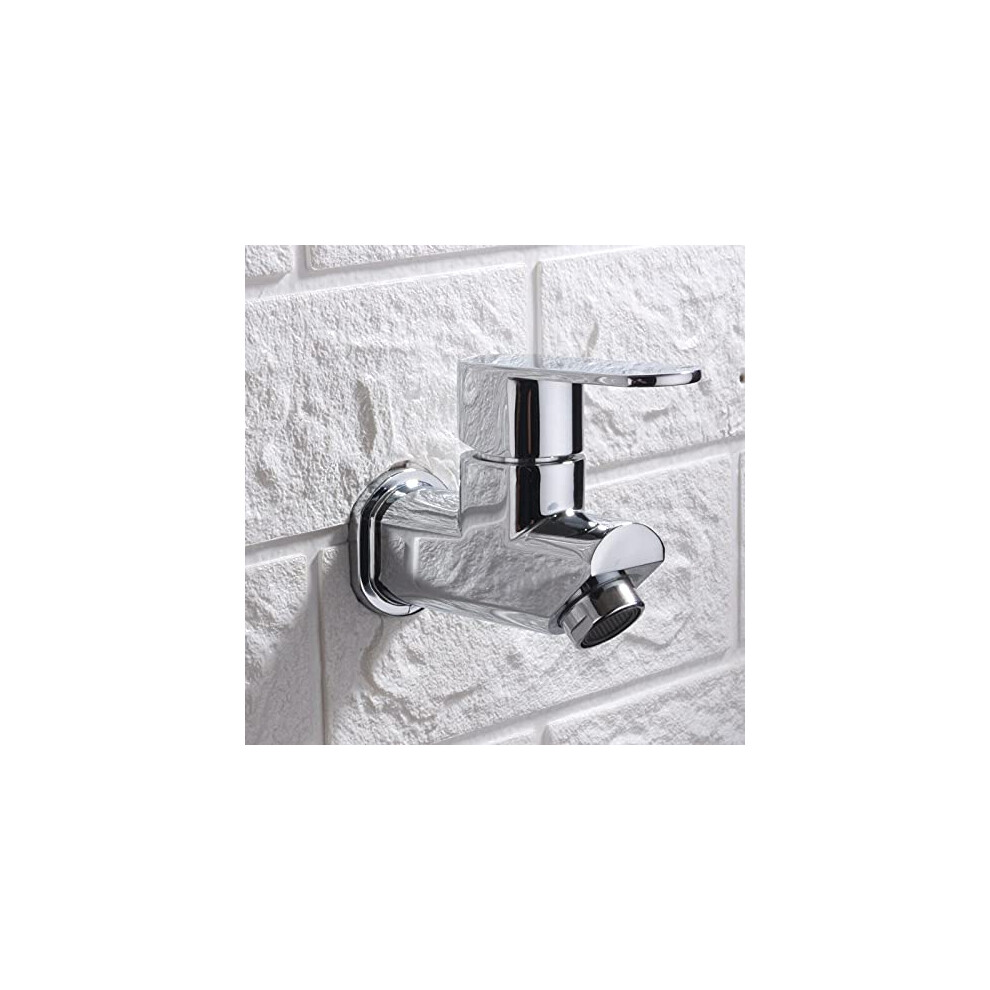Faucets Bathroom Wall-Mounted Mop Pool Faucet Single Cold Brass Quick-Open Chrome Balcony Basin Tap 9084446880182