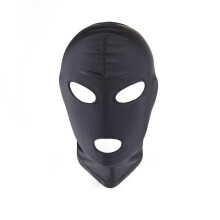 Sexy Full Cover Hood Mask Black, Unisex Elastic Breathable Role-Playing Mask for Light SM Sex Play, Size L