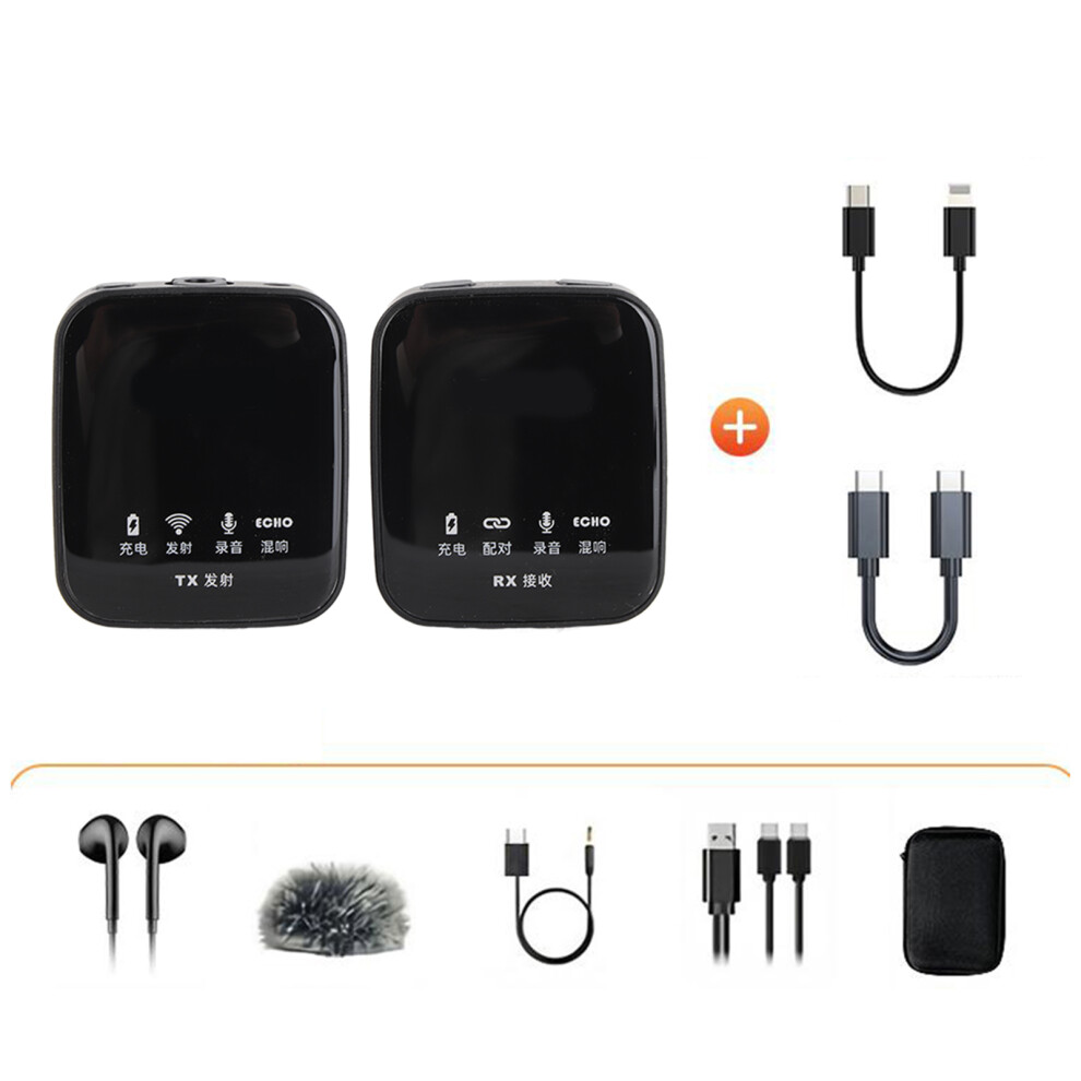Wireless Lapel Microphone Stereo Noise Canceling 8320539152899